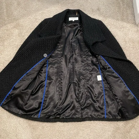 Calvin Klein women size 6 black jacket with belt - Picture 6 of 9